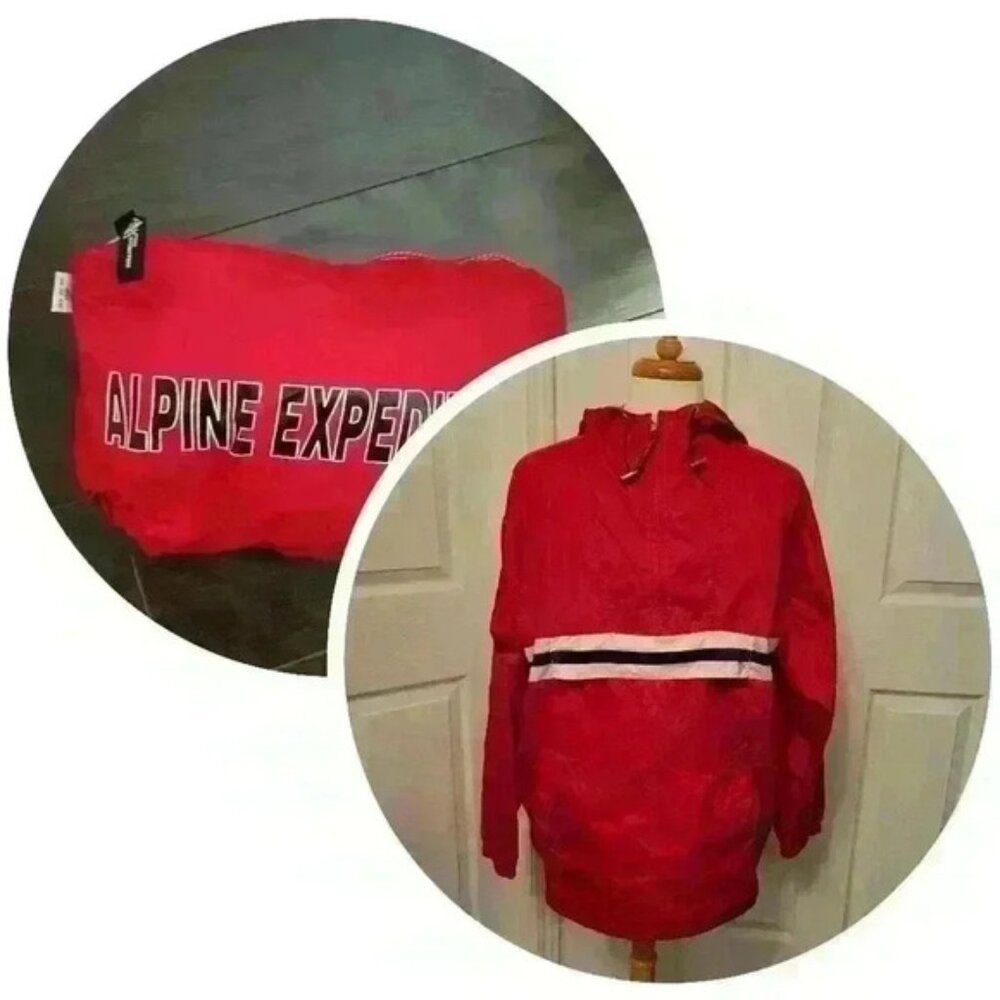 Vintage 80s 90s Windbreaker Jacket Coat Hiking Packable Sporty Retro Size M